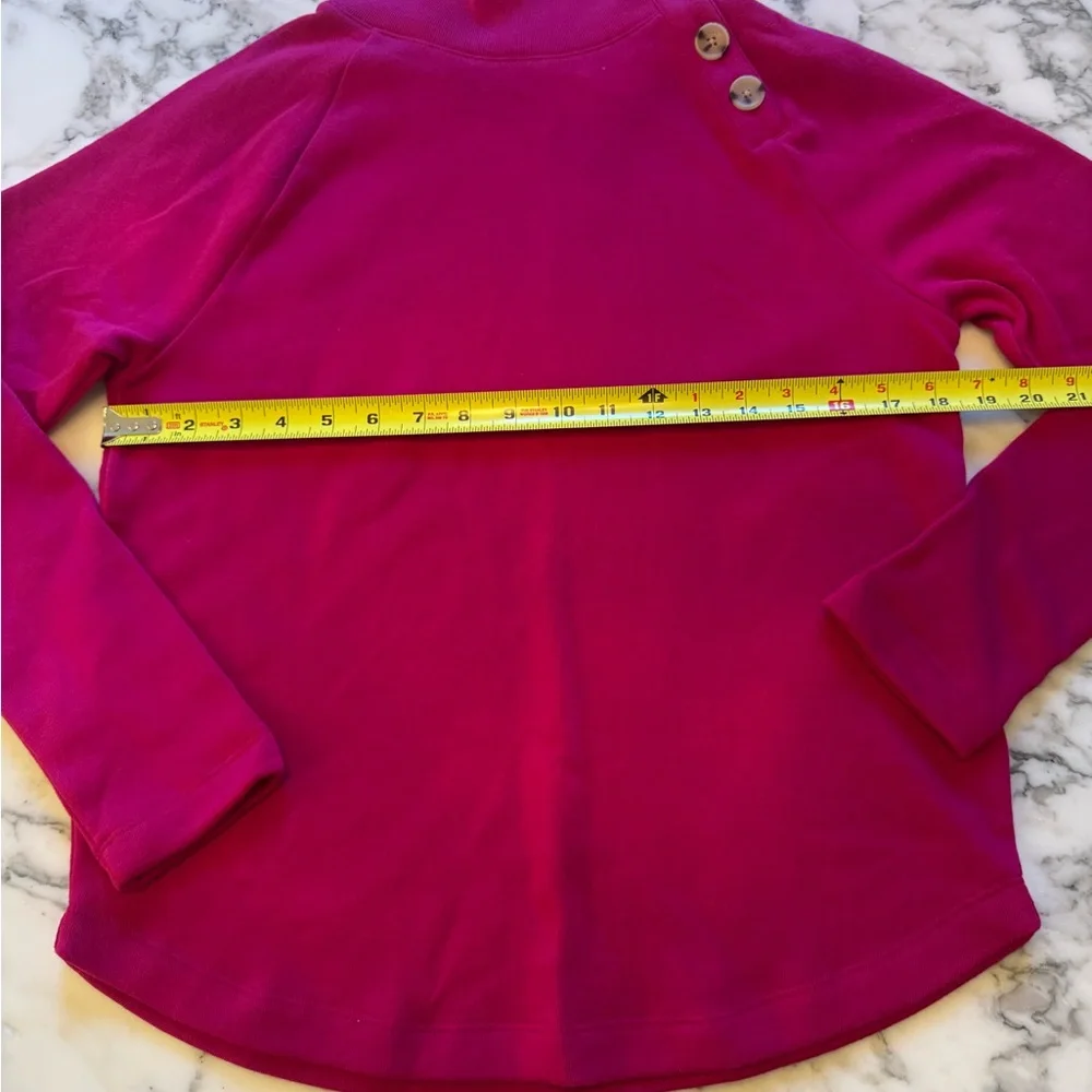 NWOT Jcrew wide button collar sweatshirt rasberry pink Sz XS marks inside collar - Picture 4 of 8